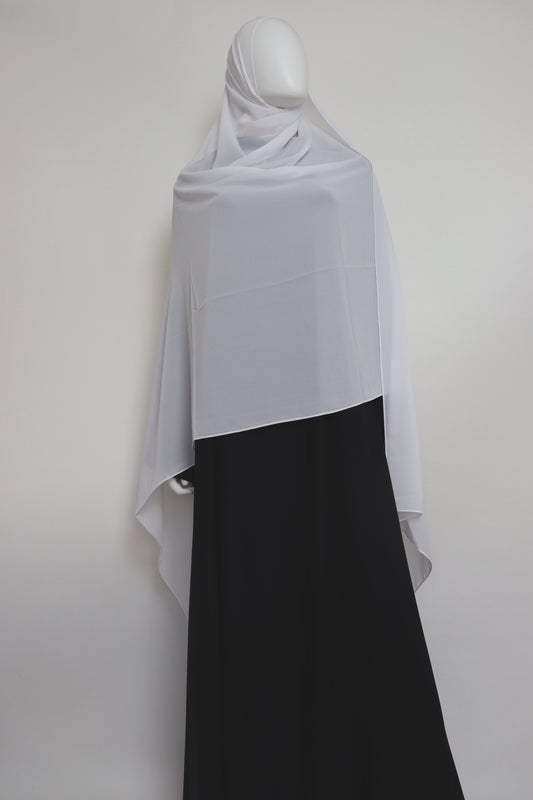 XL Premium Chiffon Hijab - White