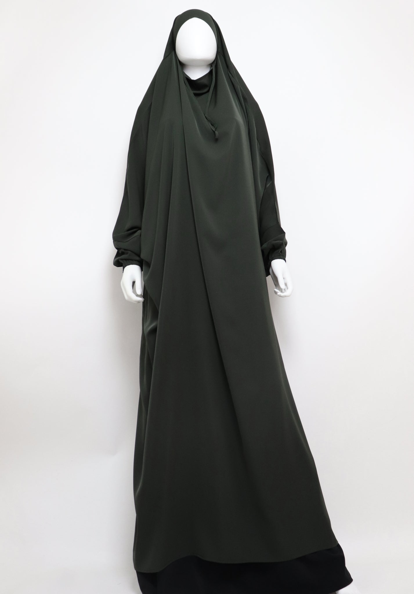 One Piece Full Length Jilbab - Deep Olive