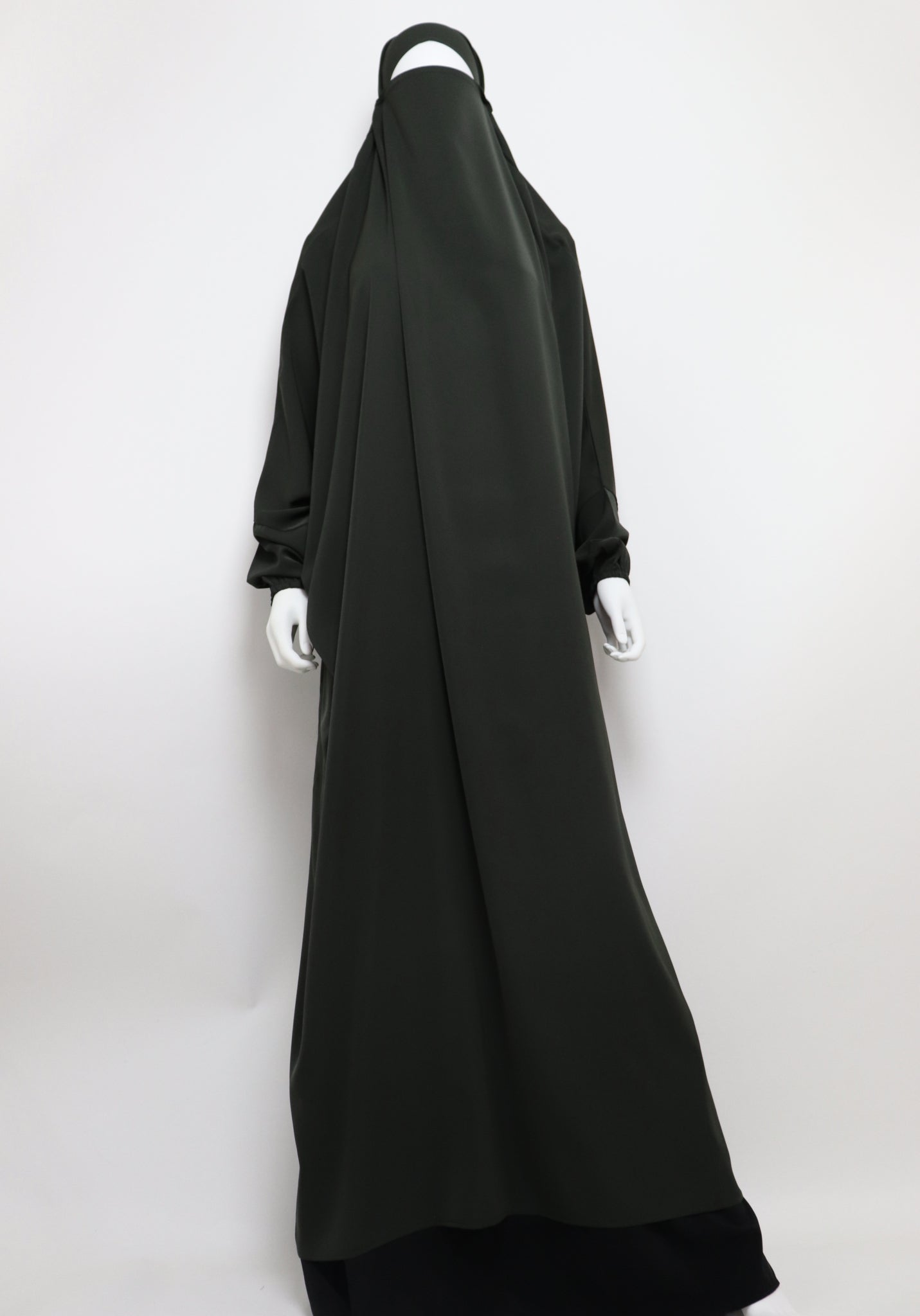 One Piece Full Length Jilbab - Deep Olive