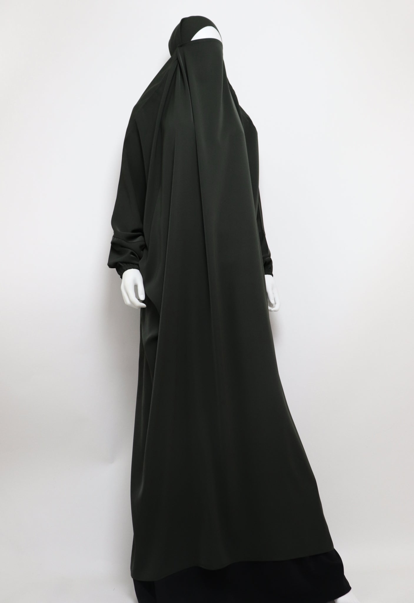 One Piece Full Length Jilbab - Deep Olive