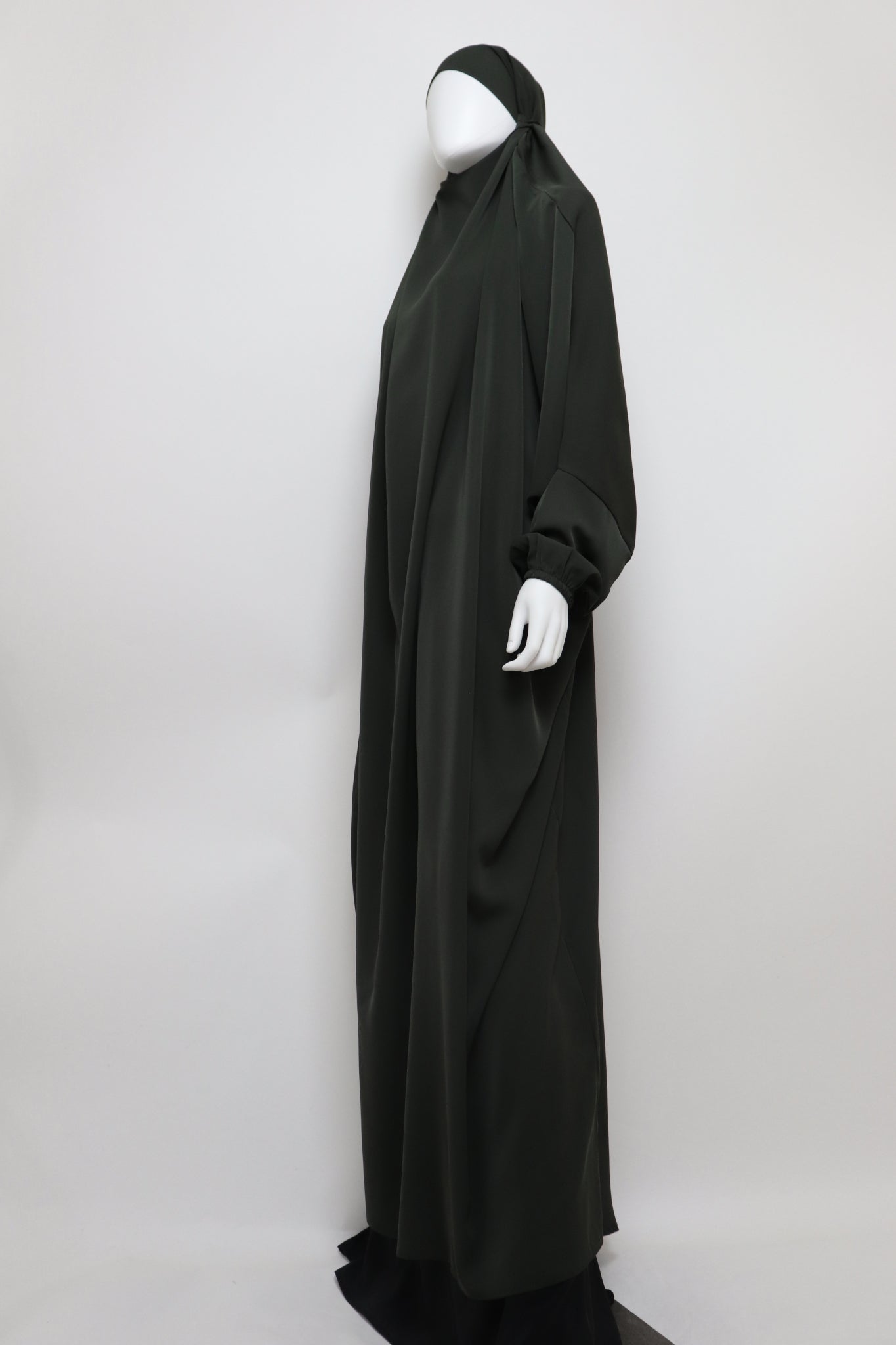 One Piece Full Length Jilbab - Deep Olive