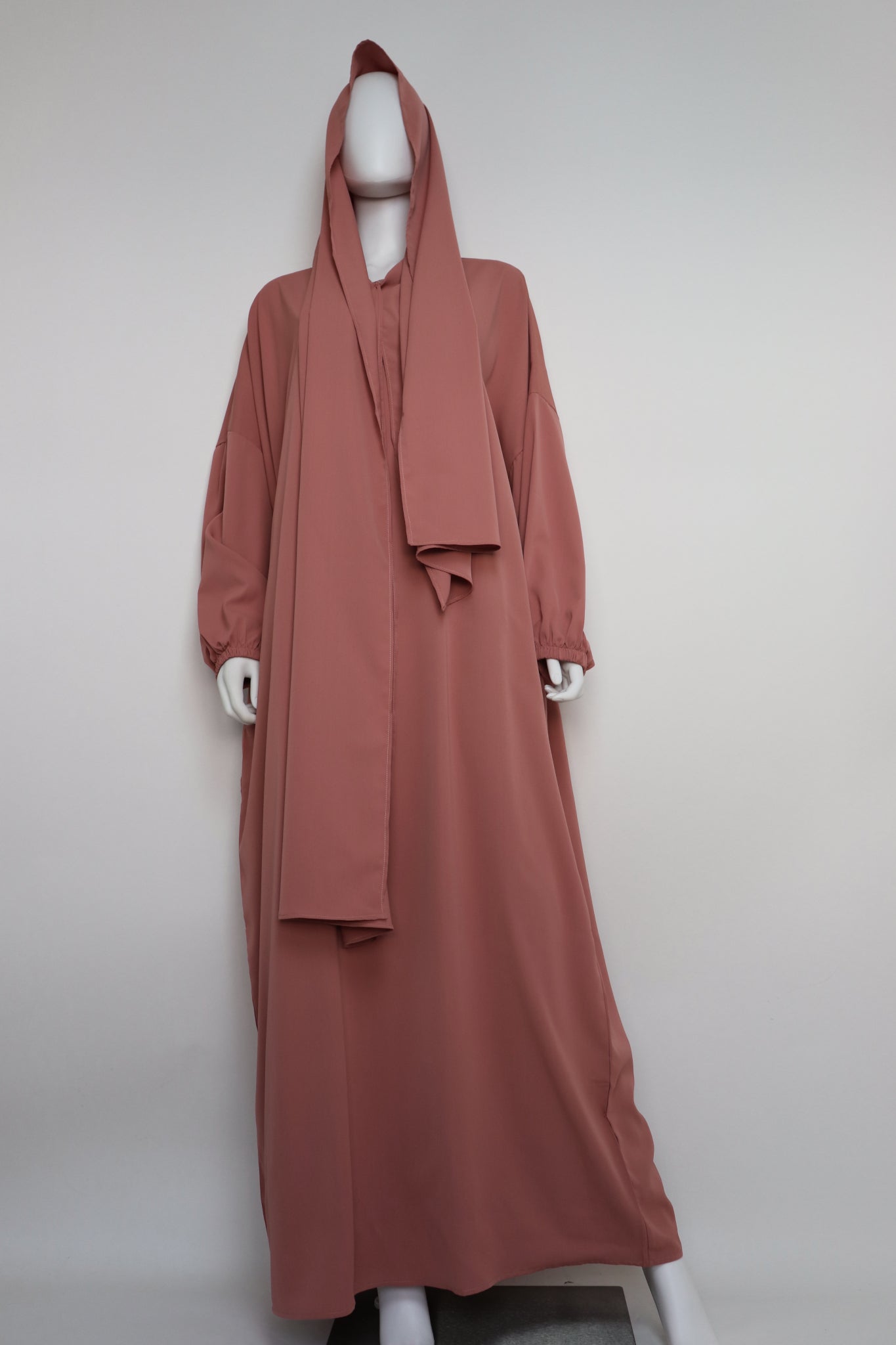 Abaya with Hijab - Coral Pink