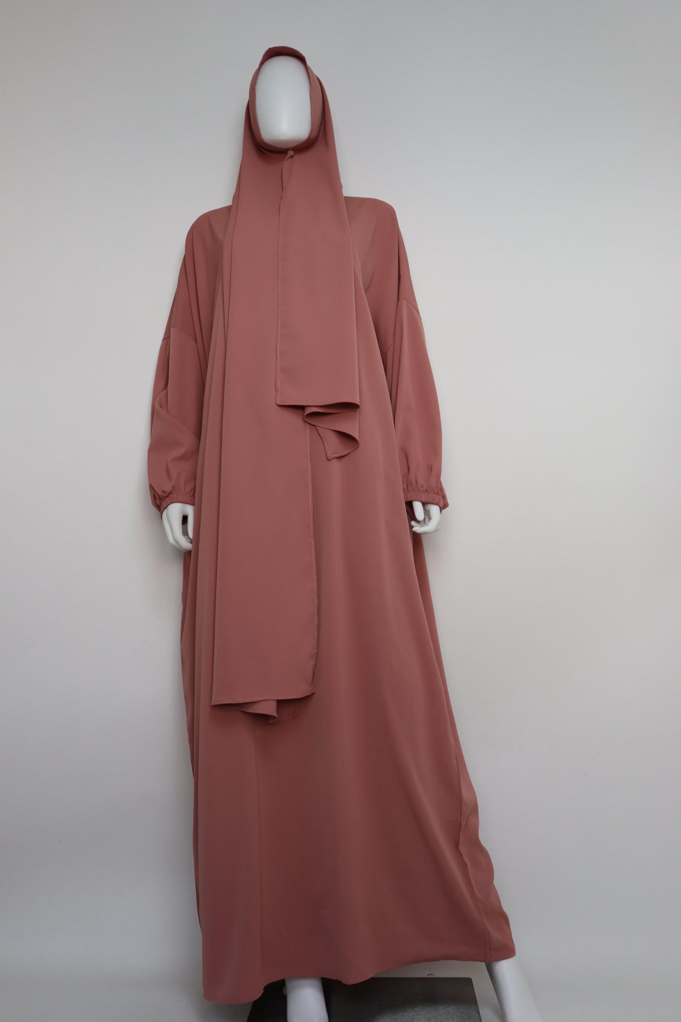 Abaya with Hijab - Coral Pink