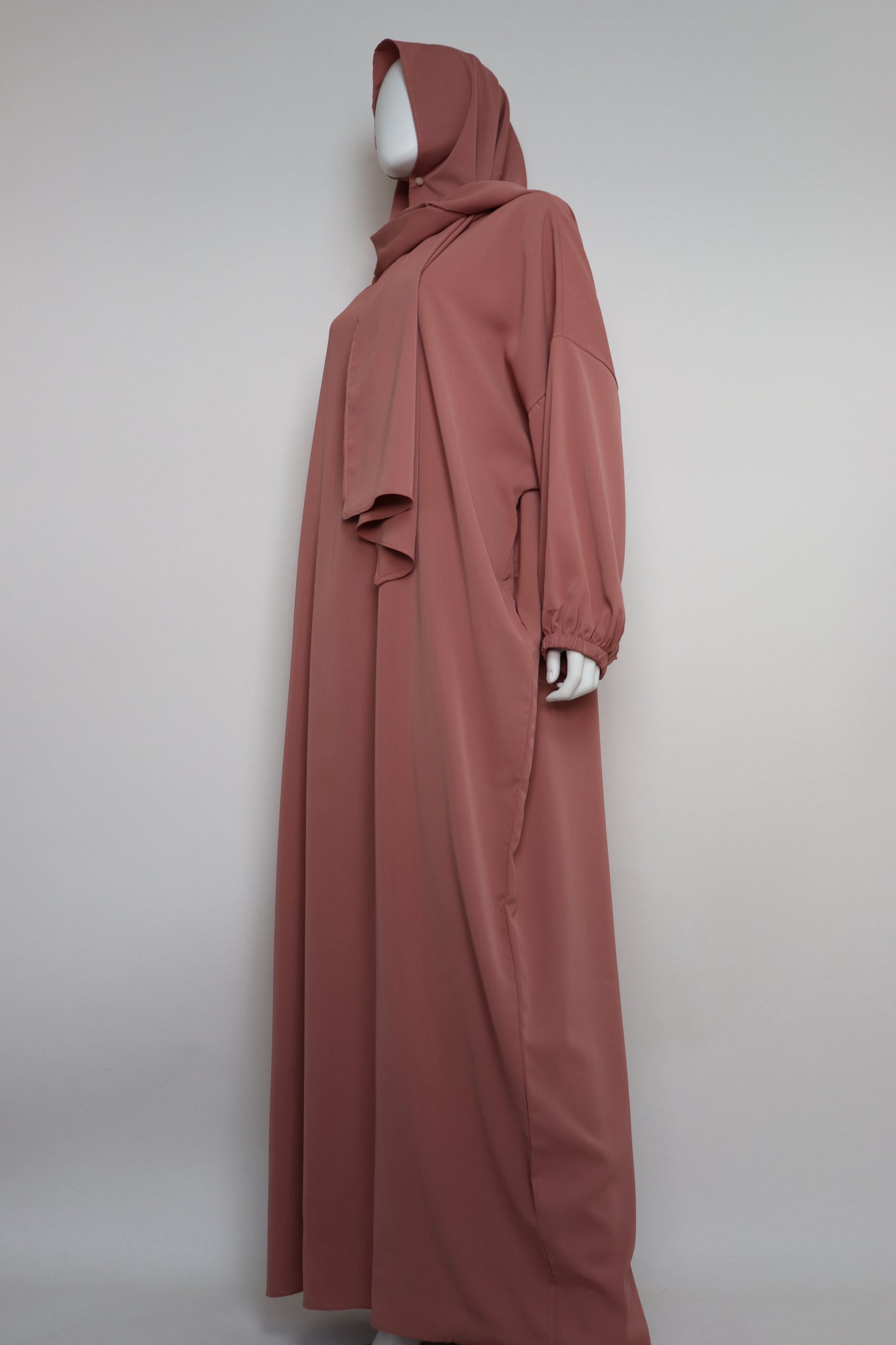 Abaya with Hijab - Coral Pink
