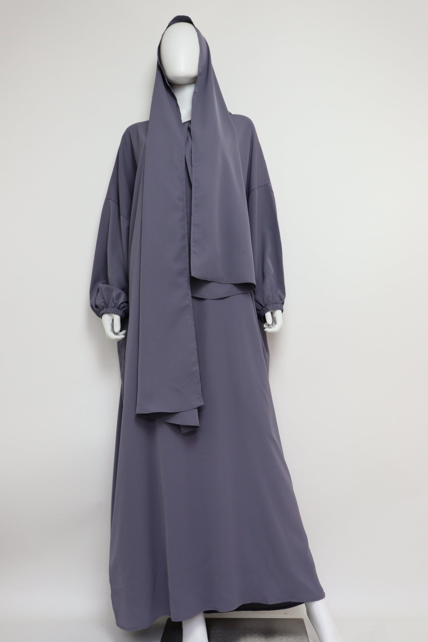 Abaya with Hijab - Bluish Gray