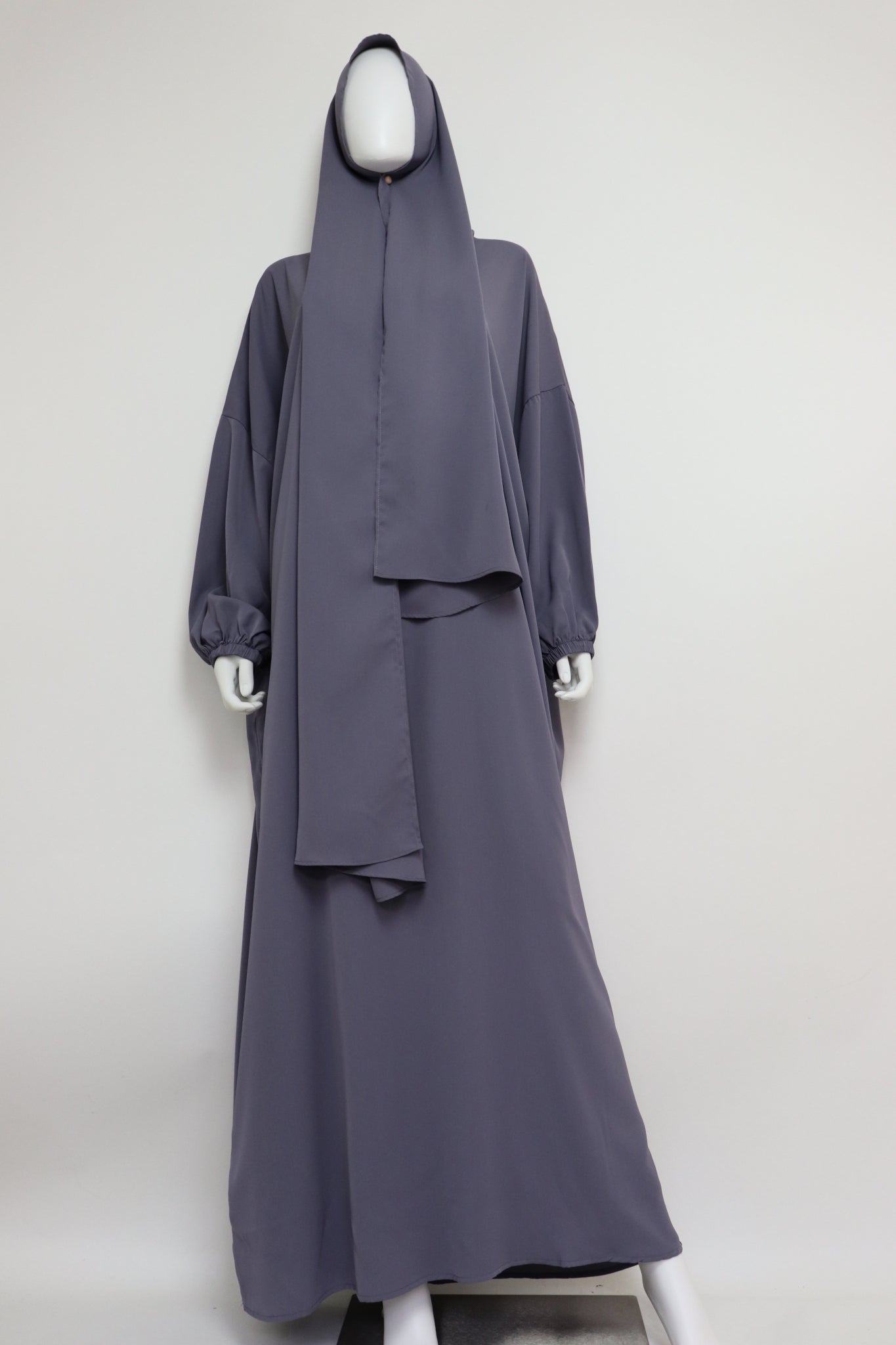 Abaya with Hijab - Bluish Gray