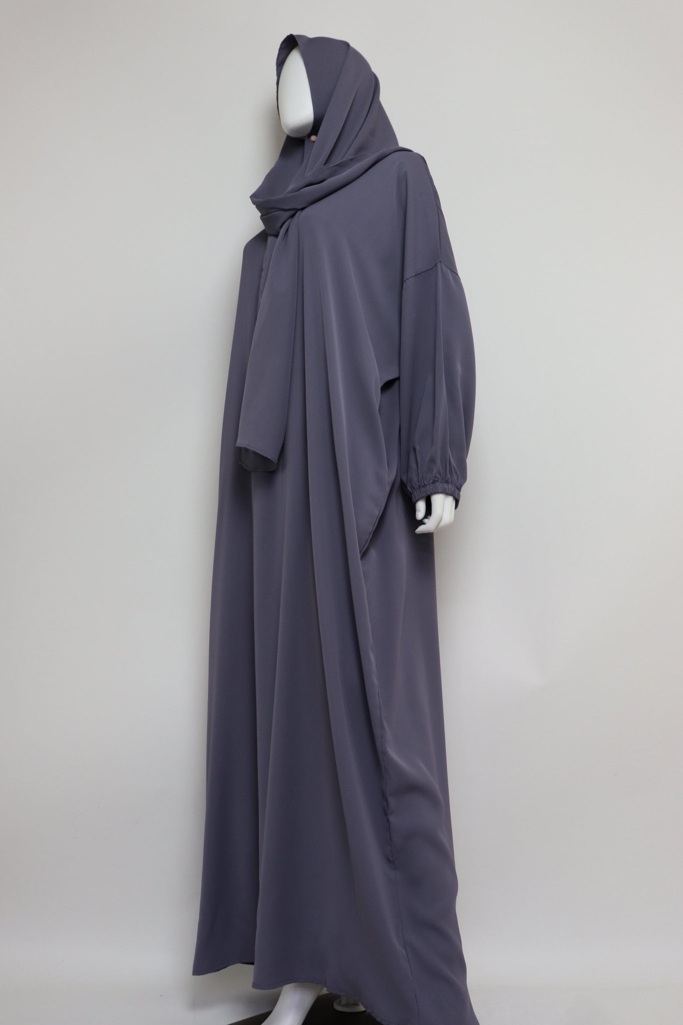 Abaya with Hijab - Bluish Gray