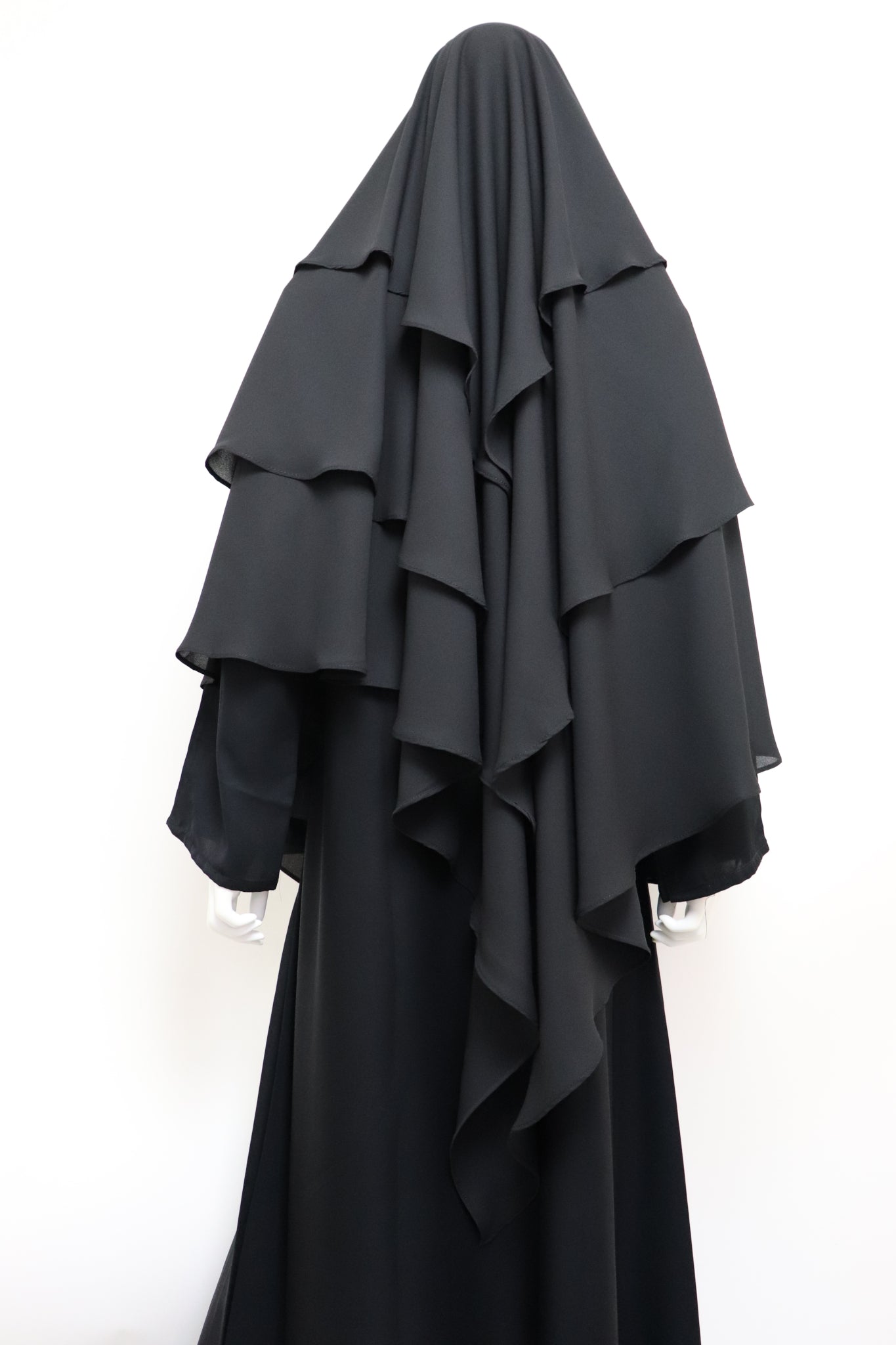 3 Layer Khimar - Black
