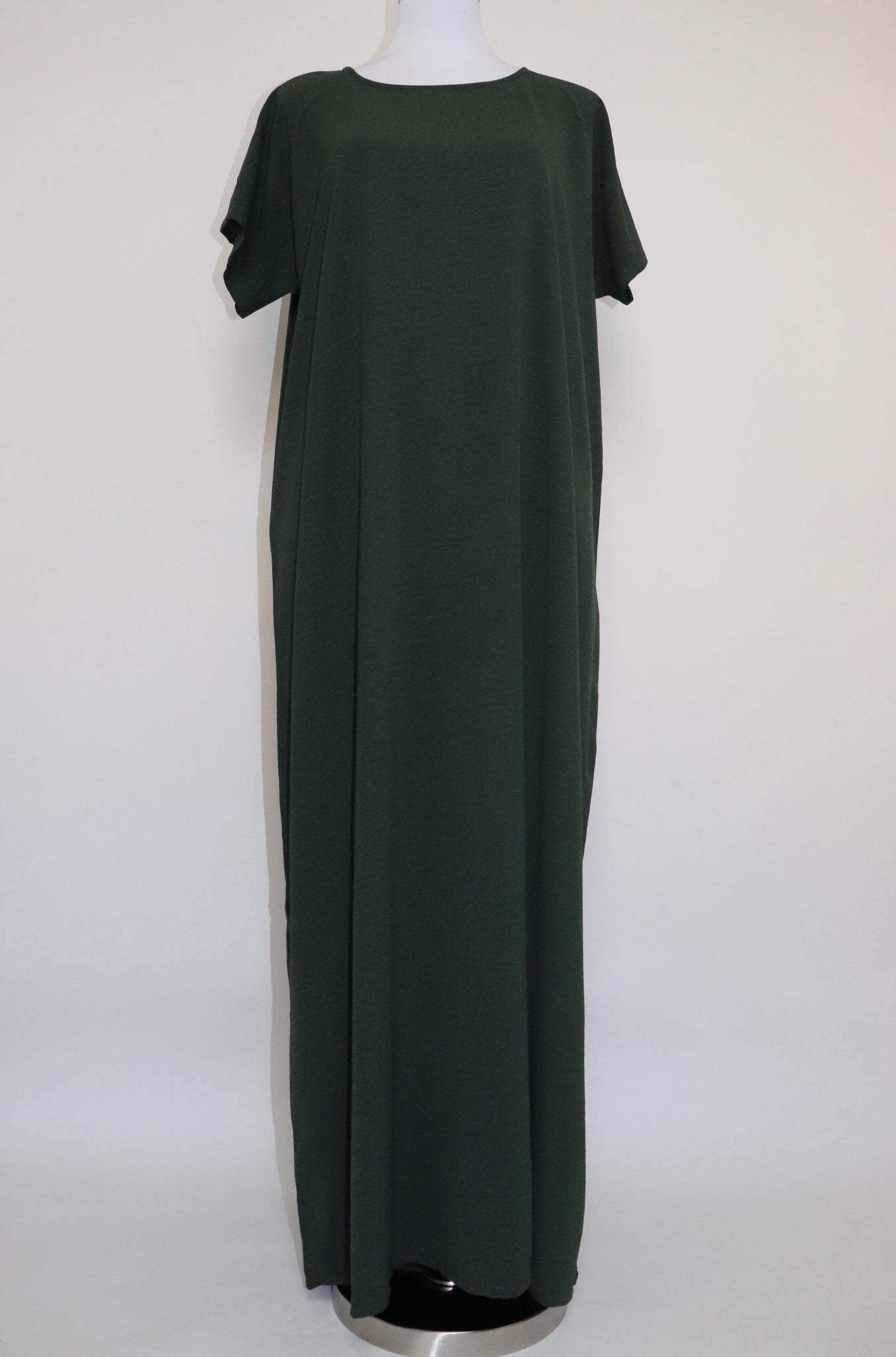 3 Piece Set Open Kimono Abaya - Dark Pine