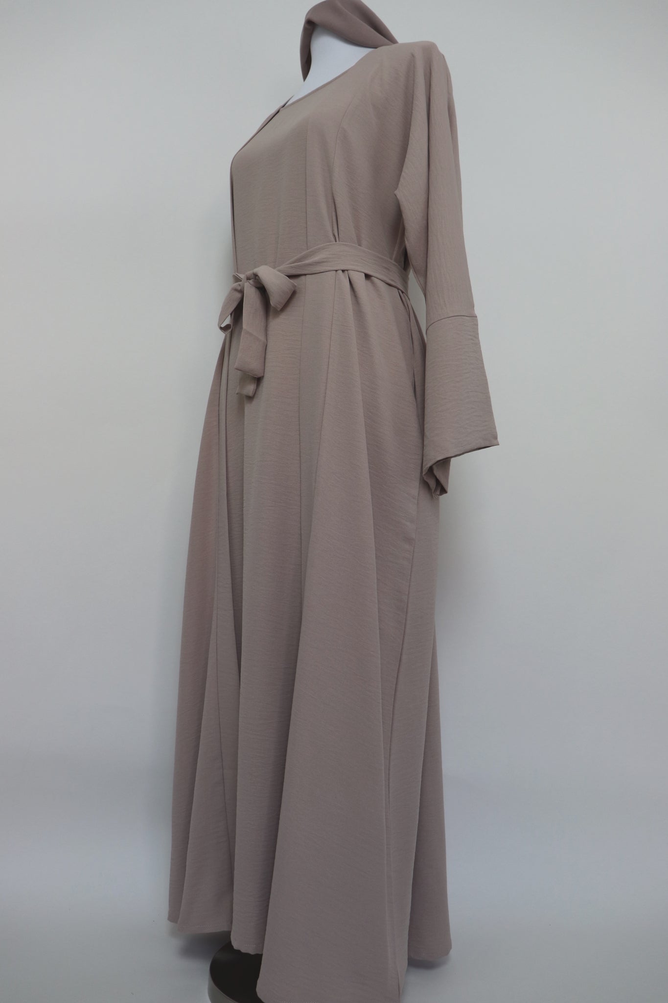 3 Piece Set Open Kimono Abaya - Oatmeal