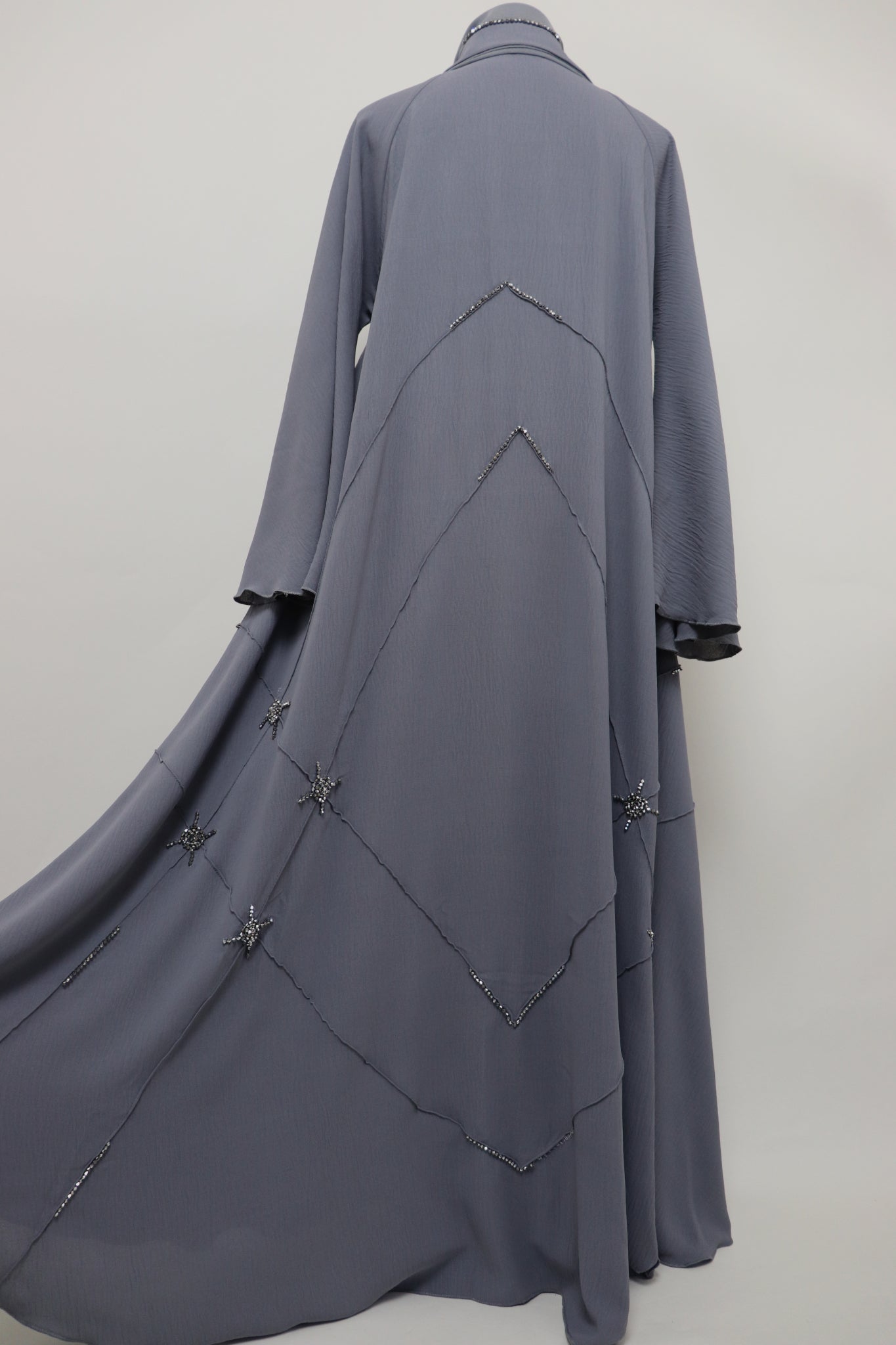 Open Flare Princess Abaya - Gray
