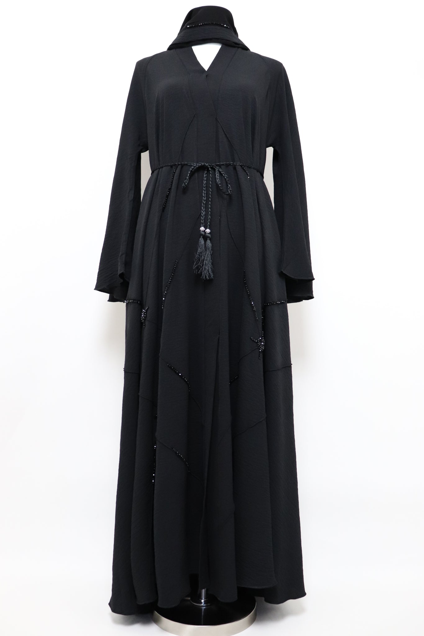 Open Flare Princess Abaya - Black