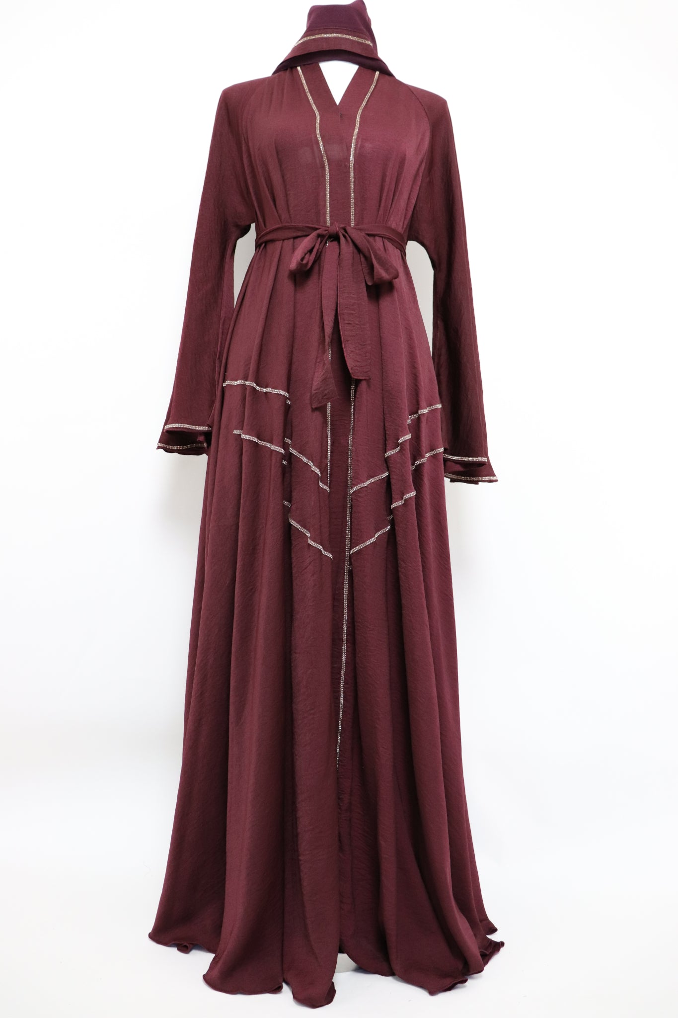 Open Flare Lightweight Abaya - Maroon