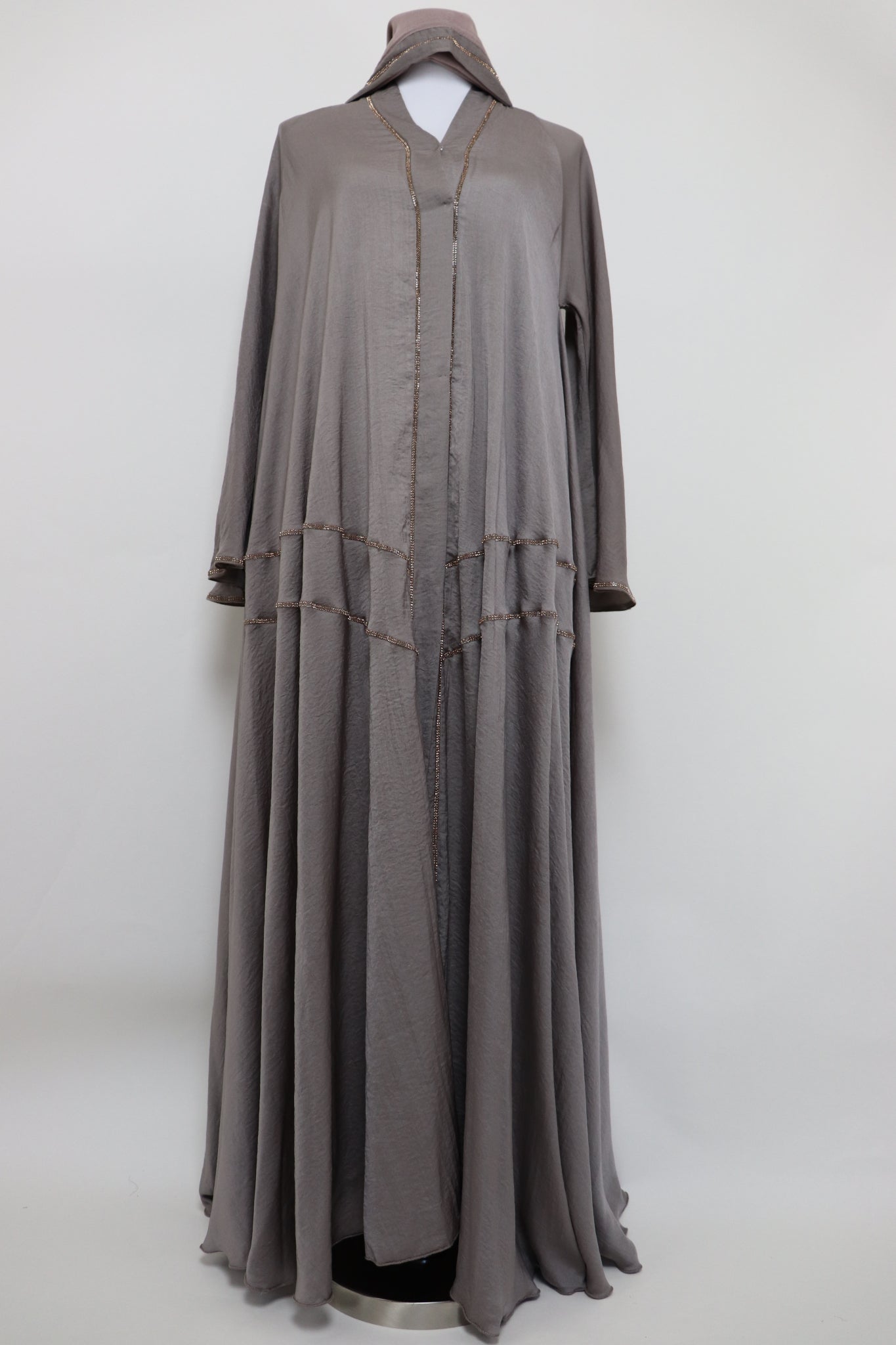 Open Flare Lightweight Abaya - Taupe Gray
