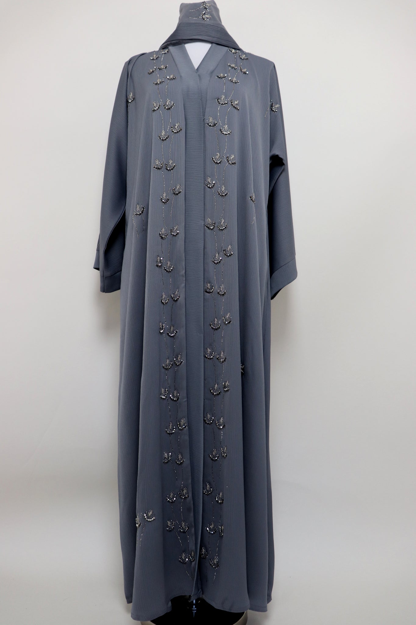 Open Formal Abaya - Gray