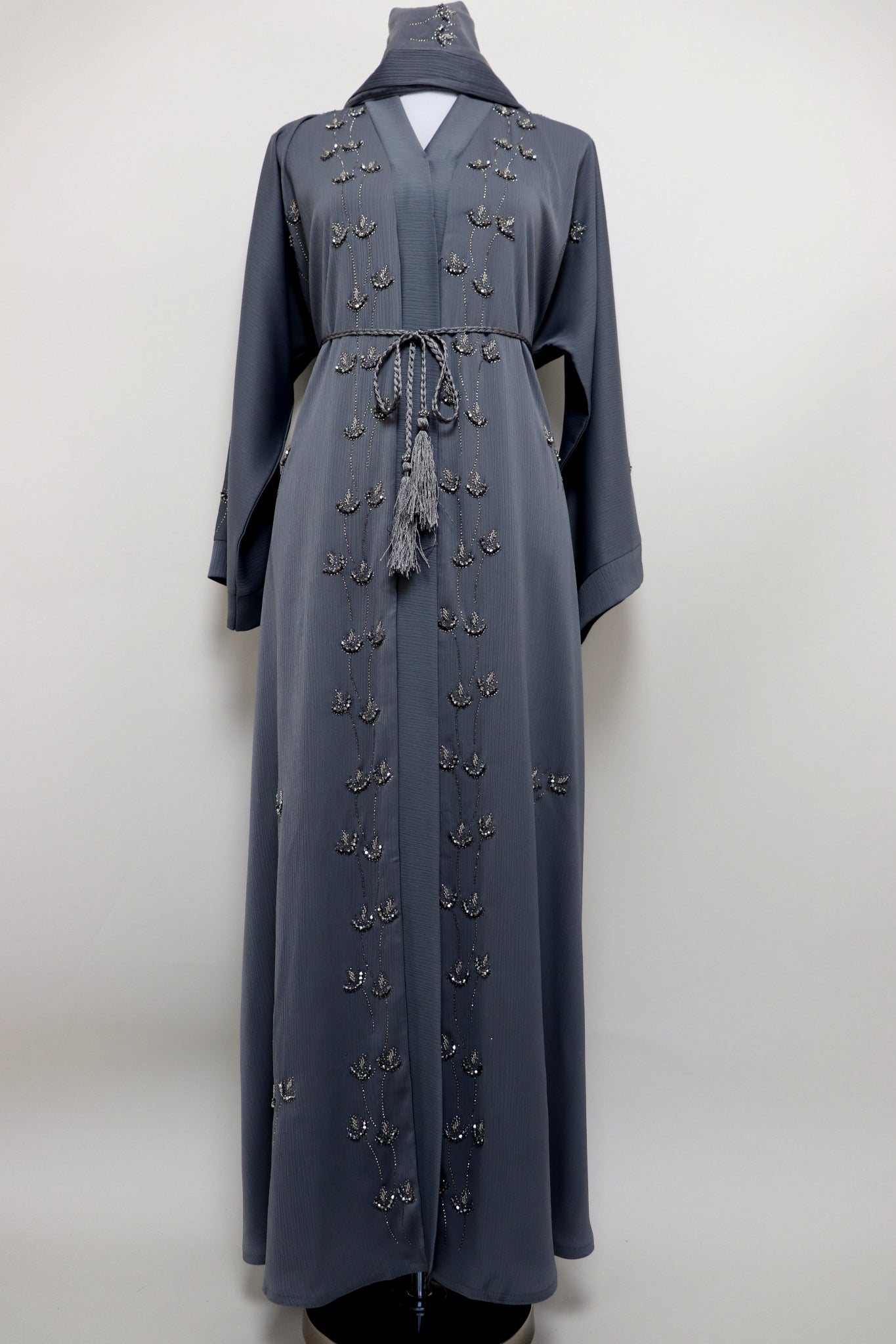 Open Formal Abaya - Gray