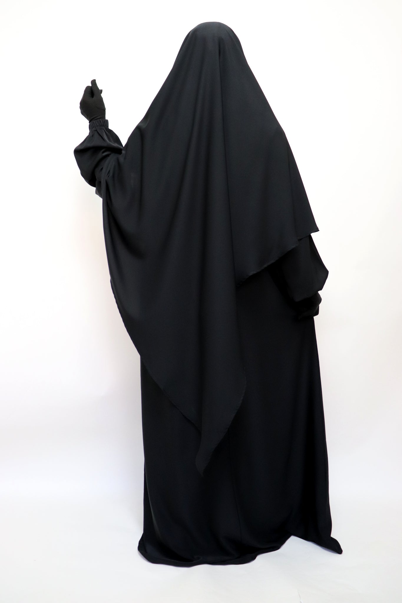 Classic Everyday Abaya and Diamond Khimar Set - Black