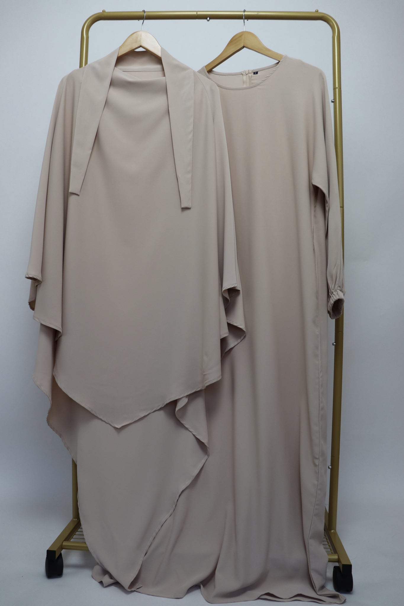 Classic Everyday Abaya and Diamond Khimar Set - Dove