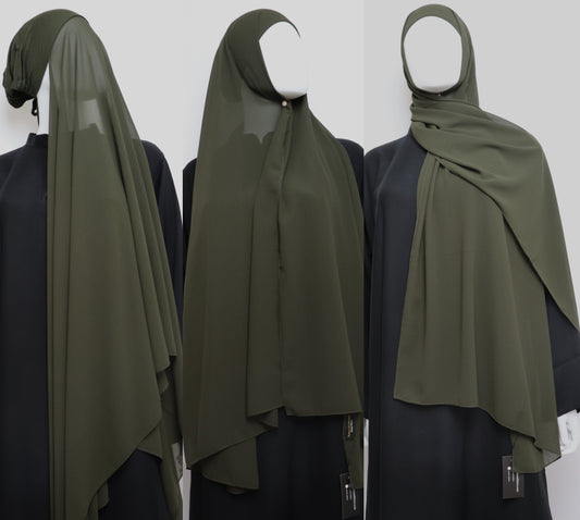 2in1 Premium Chiffon Instant Hijab with Undercap