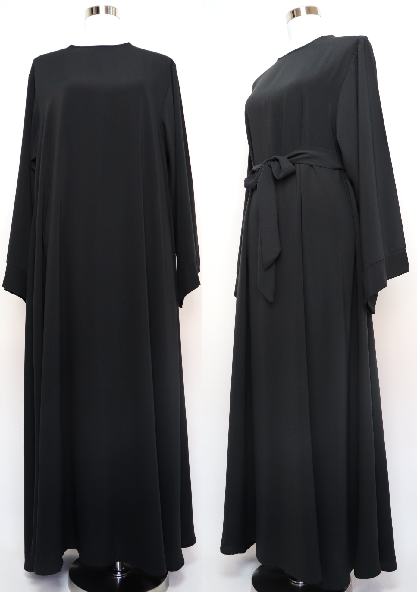 Classic Closed Flare Abaya Wide Sleeves - Black