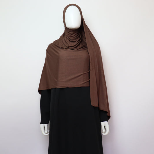 Premium Maxi Jersey Hijab - Choco Brown