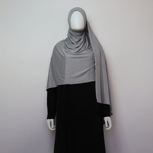 Premium Maxi Jersey Hijab - Light Gray