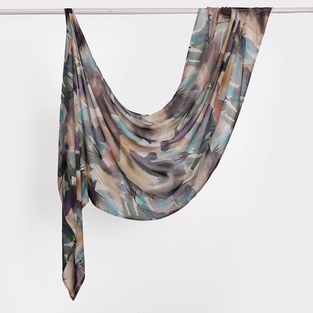 Printed Modal Hijab - Watercolor Floral