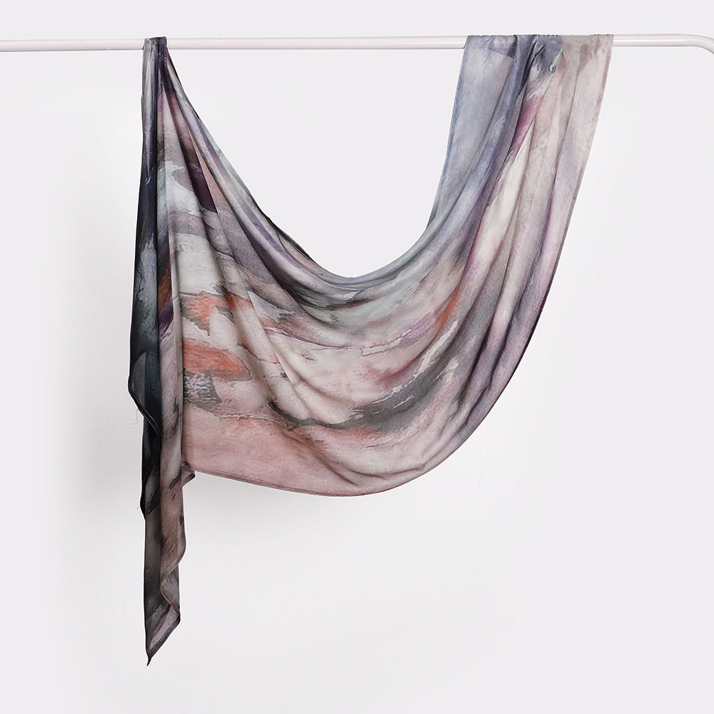 Printed Modal Hijab - Watercolor neutral