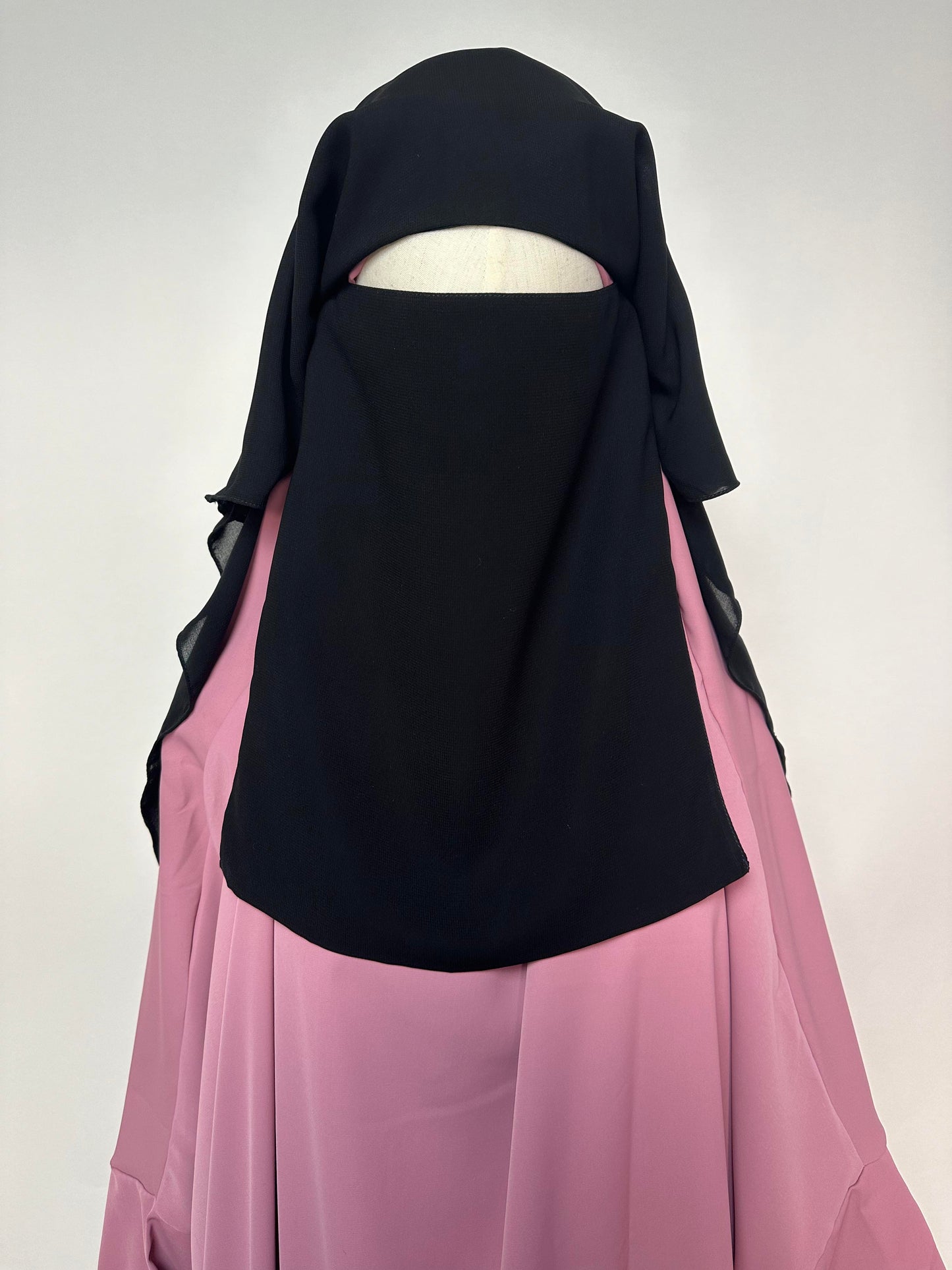 Bedoon Essm Three Layer Niqab - Black