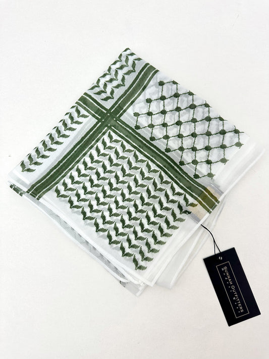 Keffiyeh Print Chiffon - Green