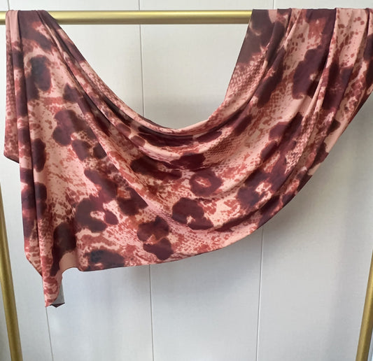 Printed Italian Cloud Cotton Hijab - Brown Floral
