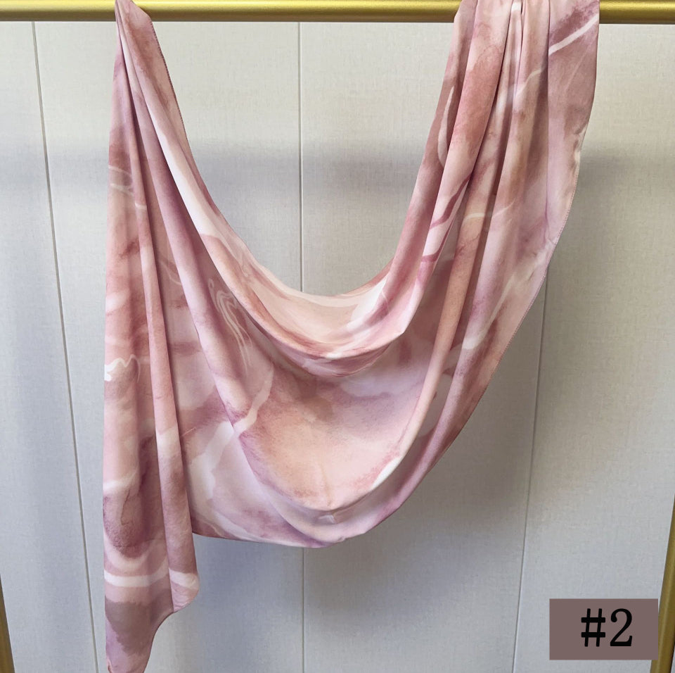 Printed Italian Cloud Cotton Hijab - Multi-Blush