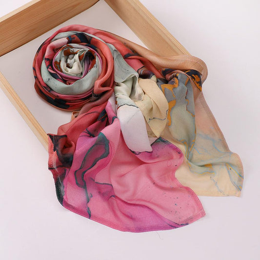 Printed Modal Hijab - Pink Marble