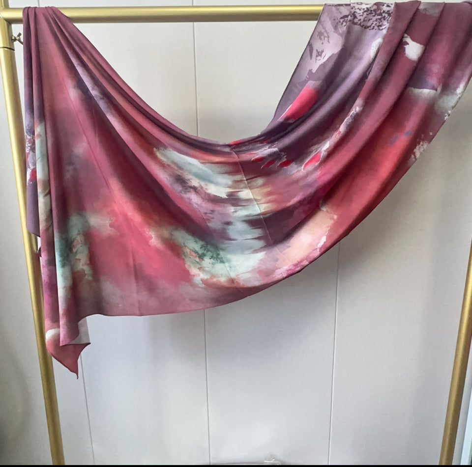 Printed Italian Cloud Cotton Hijab - Dreamy Dusk