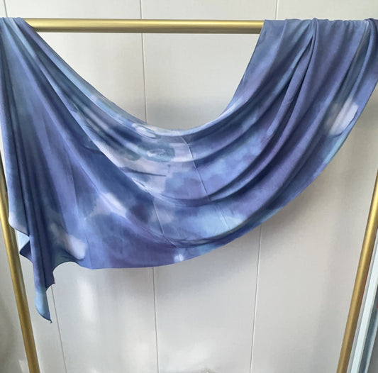 Printed Italian Cloud Cotton Hijab - Periwinkle Blue