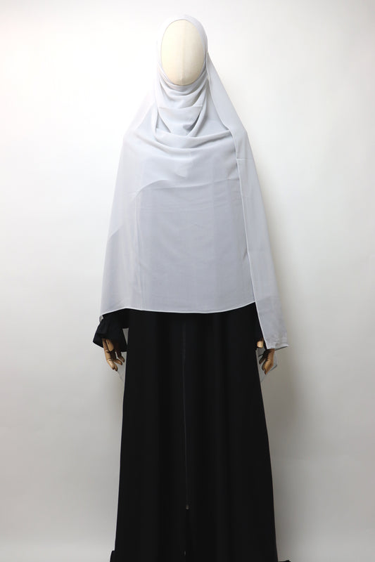 2XL Premium Chiffon Hijab - Pale Gray