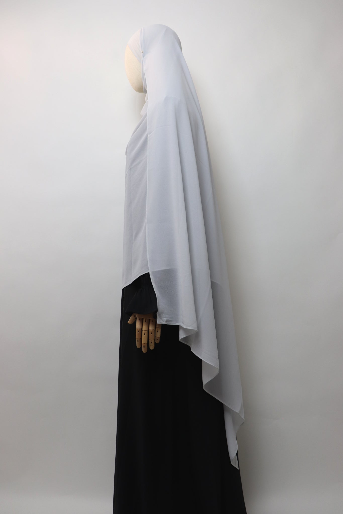 2XL Premium Chiffon Hijab - Pale Gray