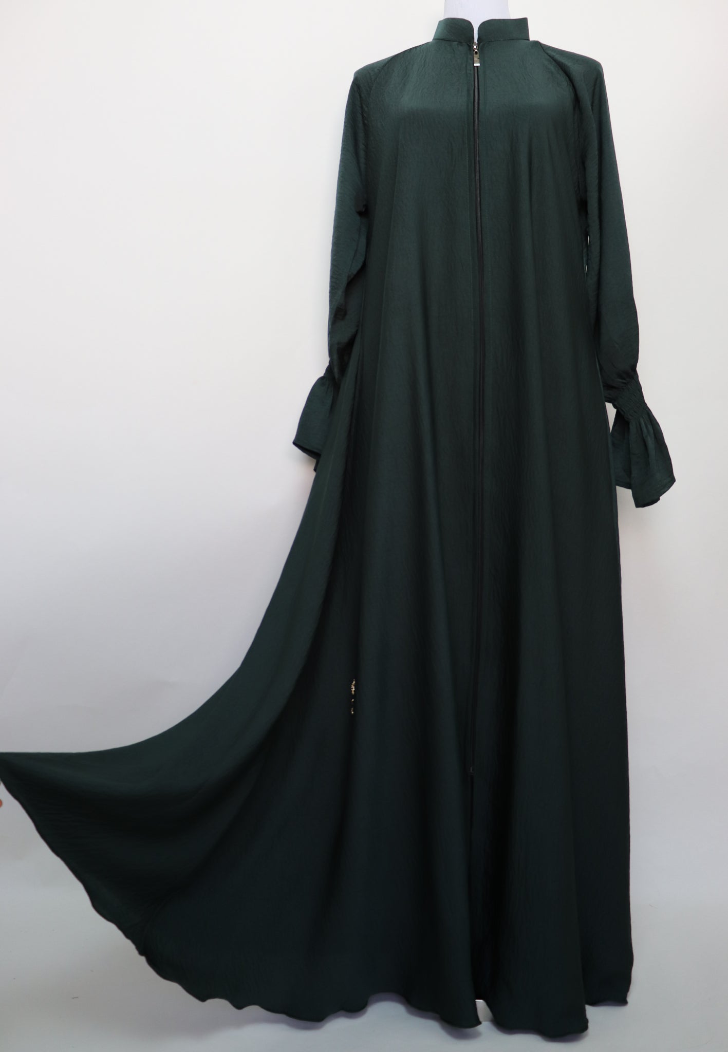 Full Zip Flare Umbrella Abaya - Emerald