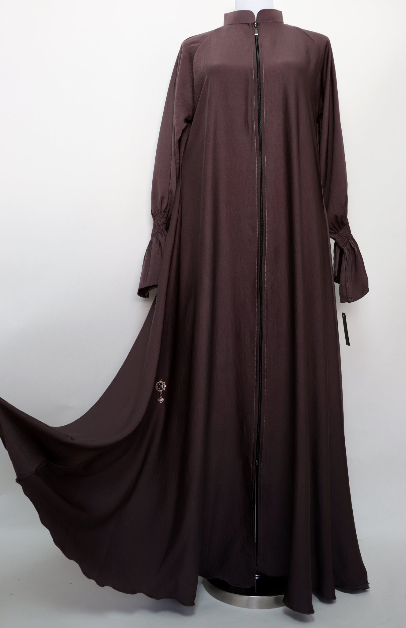 Full Zip Flare Umbrella Abaya - Coffee