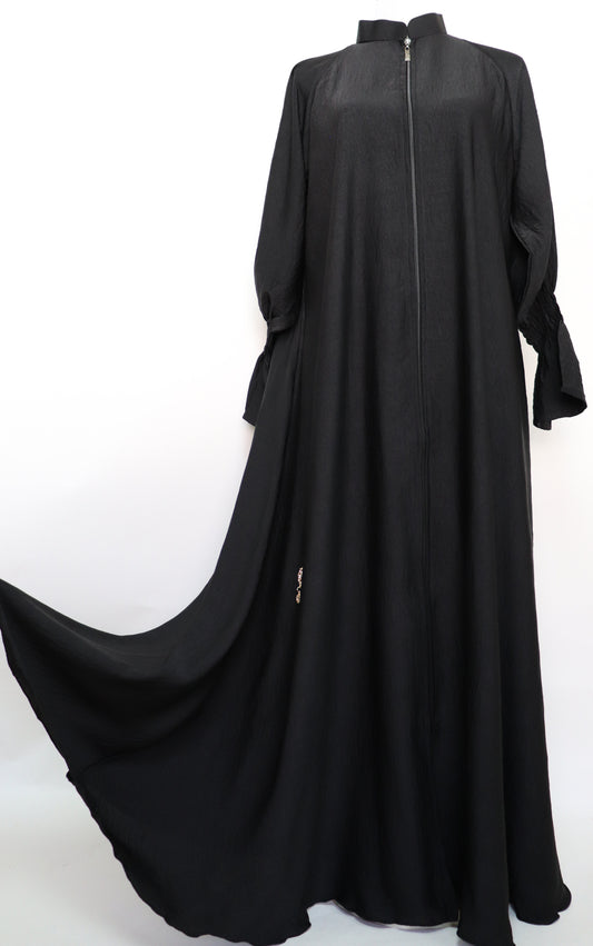 Full Zip Flare Umbrella Abaya - Black