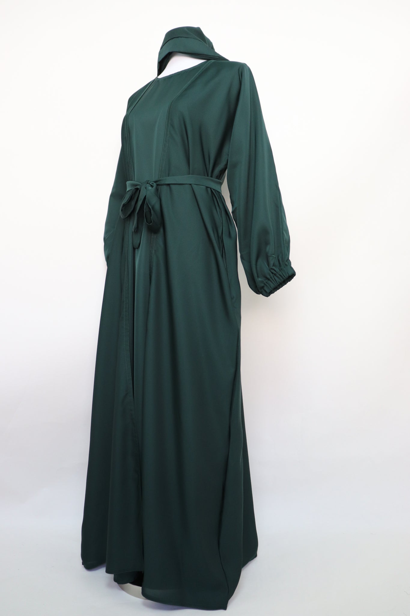 3 Piece Set Cardigan Abaya - Emerald