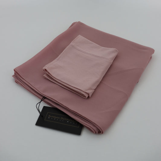 Premium Chiffon Hijab and Undercap Set - Nude Pink