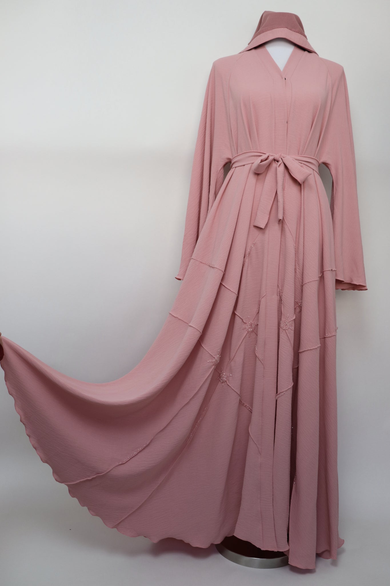 Open Flare Princess Abaya - Soft Pink