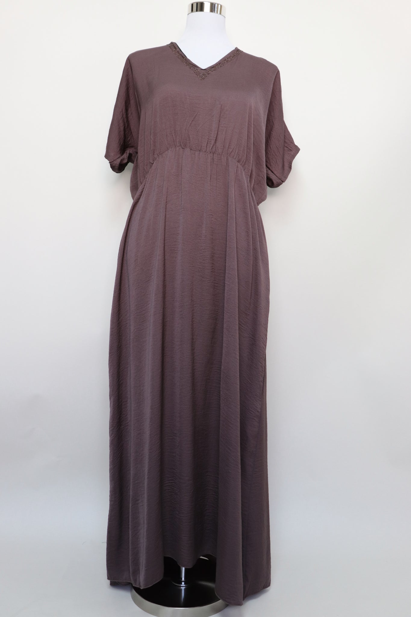 3 Piece Set Open Tiered Abaya - Cocoa