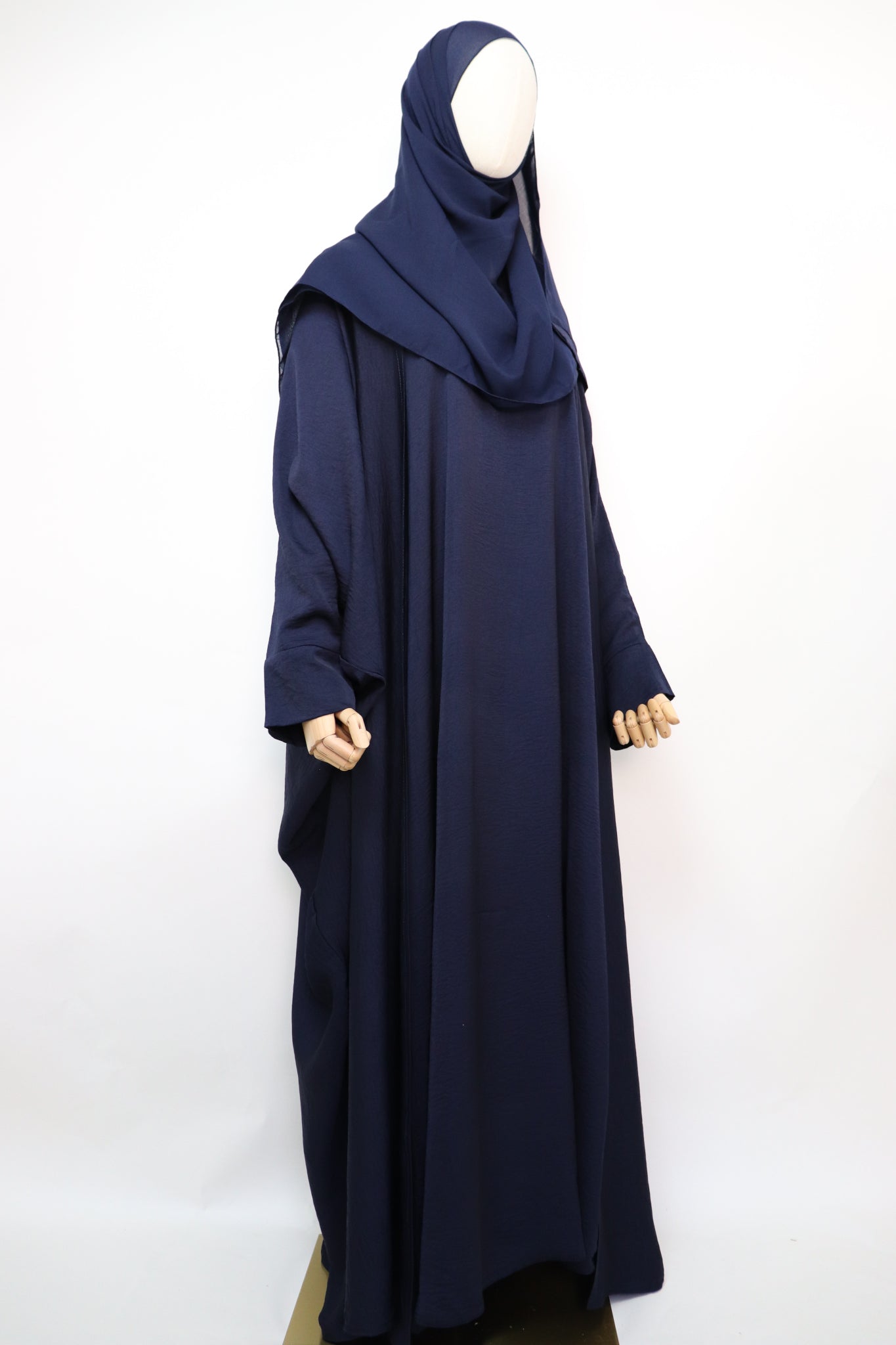 3 Piece Set Lightweight Open Bisht Abaya - Navy