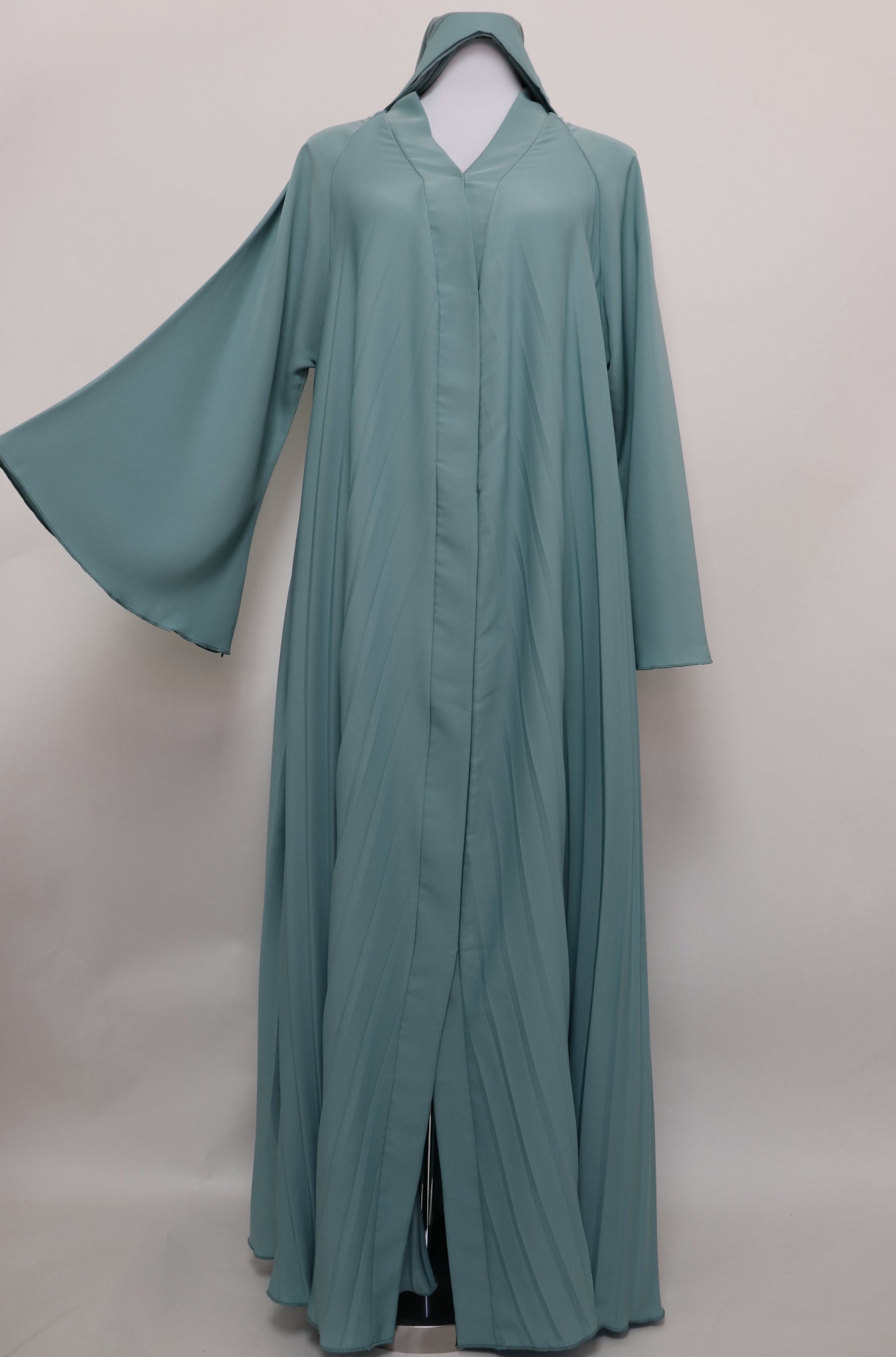 Open Flare Pleated Umbrella Abaya - Bermuda