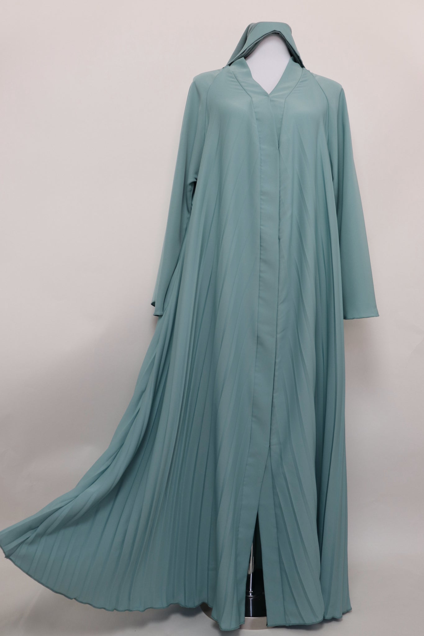 Open Flare Pleated Umbrella Abaya - Bermuda