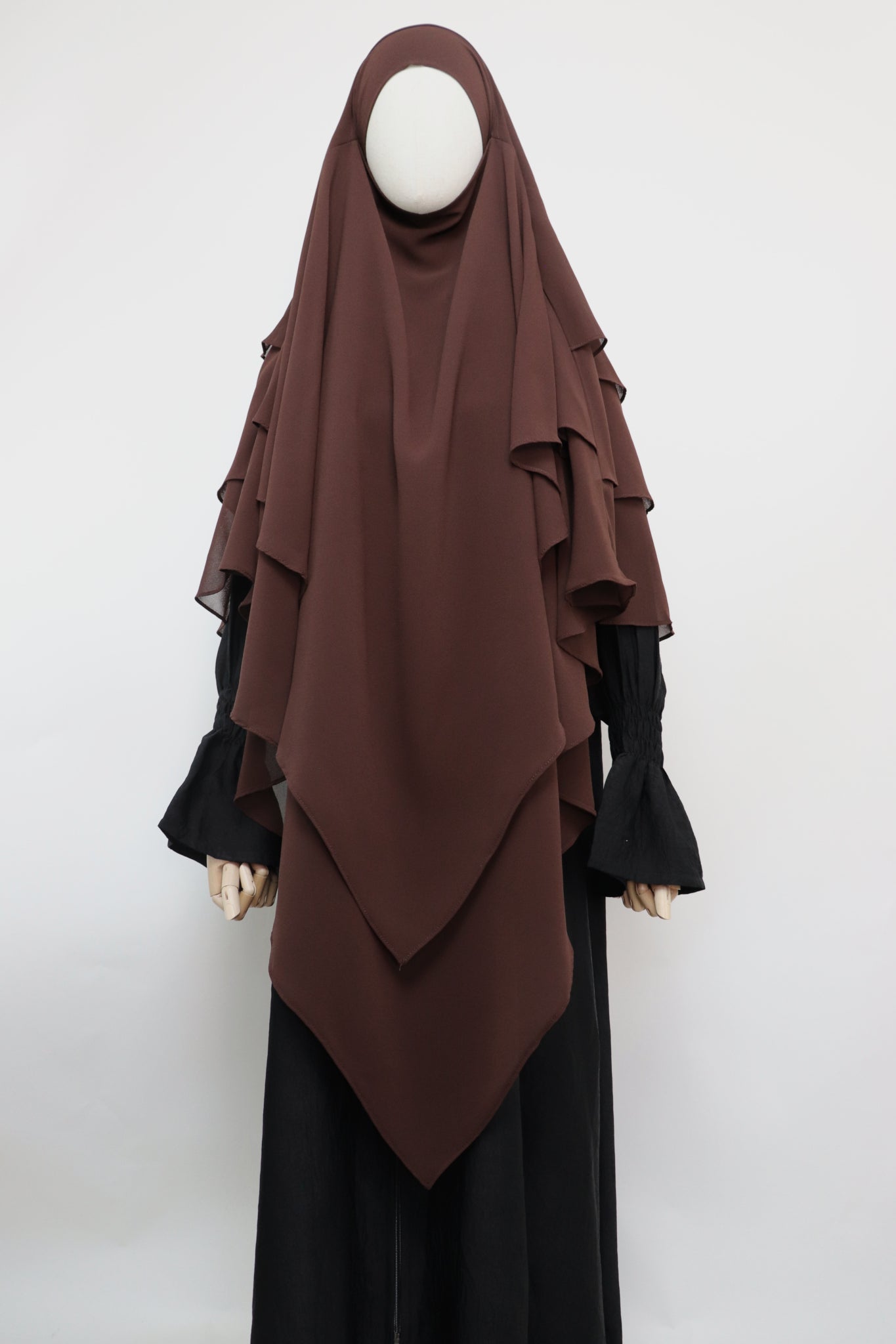 3 Layer Diamond Khimar - Choco Brown