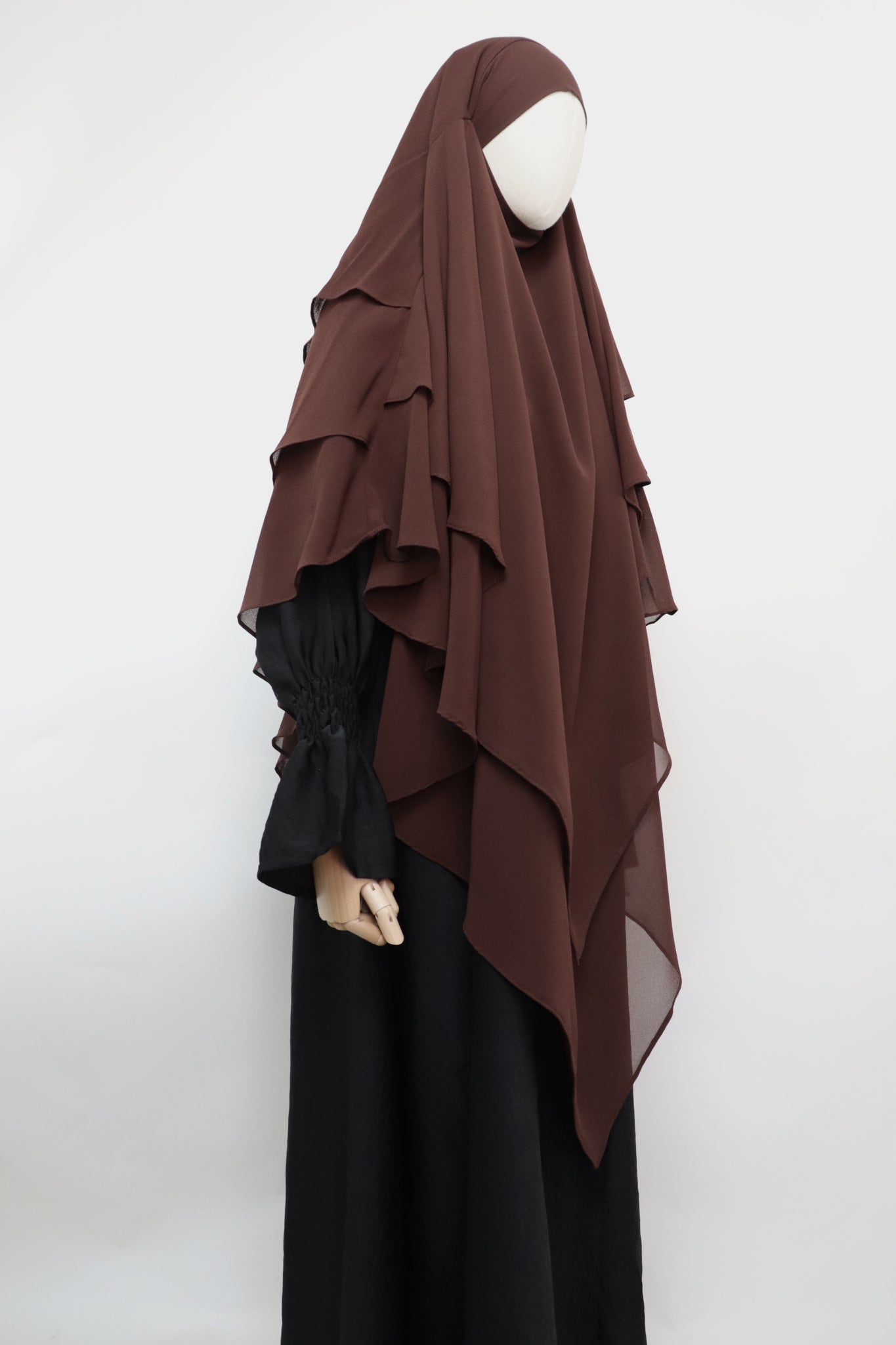 3 Layer Diamond Khimar - Choco Brown