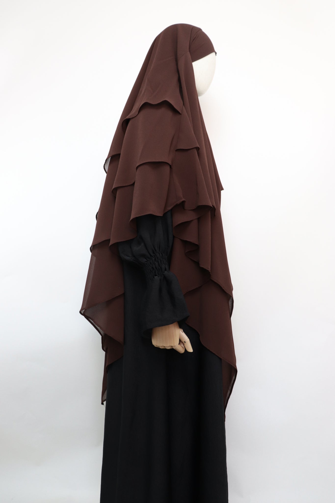 3 Layer Diamond Khimar - Choco Brown